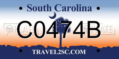 C0474B South Carolina License Plate