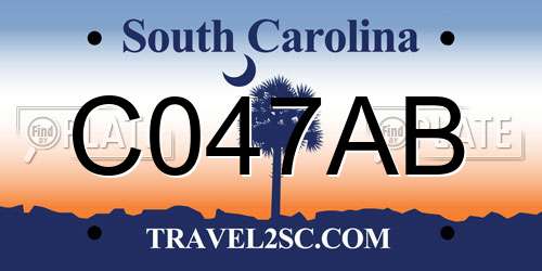 C047AB South Carolina License Plate