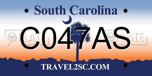 C047AS South Carolina License Plate
