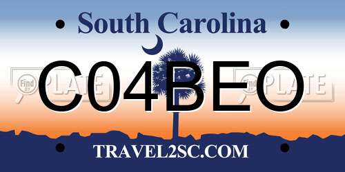 C04BEO South Carolina License Plate