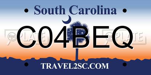 C04BEQ South Carolina License Plate