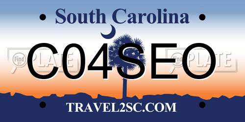 C04SEO South Carolina License Plate