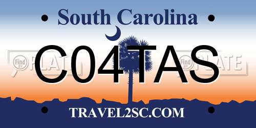 C04TAS South Carolina License Plate