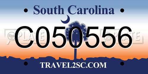 C050556 South Carolina License Plate