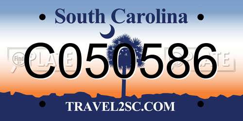 C050586 South Carolina License Plate