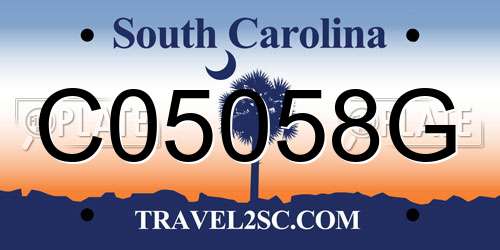 C05058G South Carolina License Plate