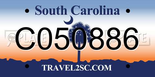 C050886 South Carolina License Plate