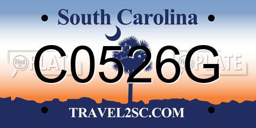 C0526G South Carolina License Plate