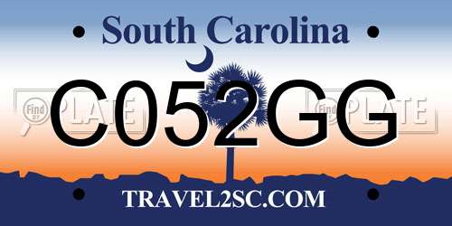 C052GG South Carolina License Plate