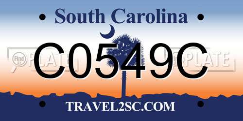 C0549C South Carolina License Plate