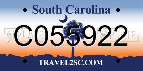 C055922 South Carolina License Plate