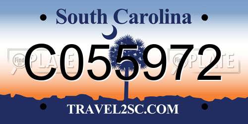 C055972 South Carolina License Plate