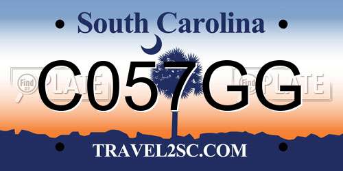 C057GG South Carolina License Plate