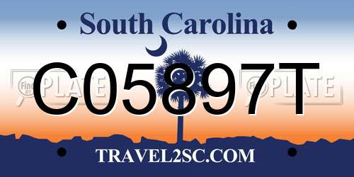 C05897T South Carolina License Plate