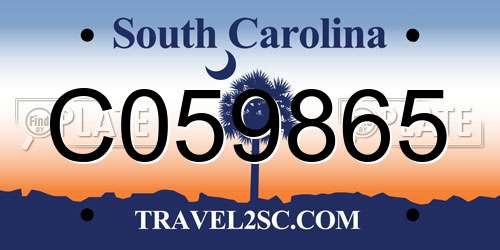 C059865 South Carolina License Plate