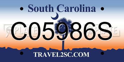 C05986S South Carolina License Plate
