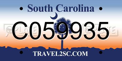 C059935 South Carolina License Plate