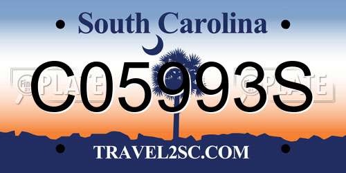 C05993S South Carolina License Plate