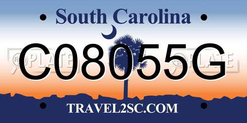C08055G South Carolina License Plate