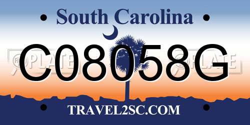 C08058G South Carolina License Plate