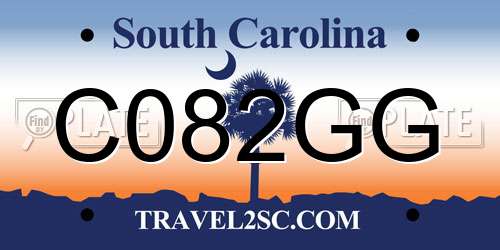 C082GG South Carolina License Plate