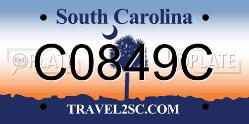 C0849C South Carolina License Plate