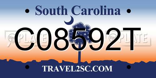 C08592T South Carolina License Plate
