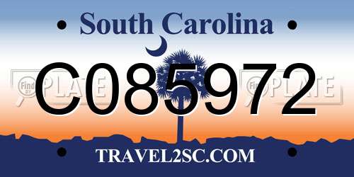 C085972 South Carolina License Plate