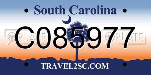 C085977 South Carolina License Plate