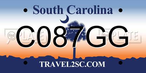 C087GG South Carolina License Plate