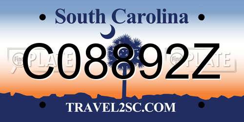 C08892Z South Carolina License Plate