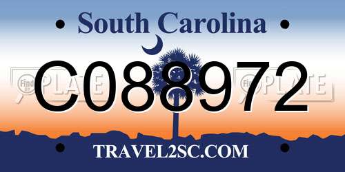 C088972 South Carolina License Plate