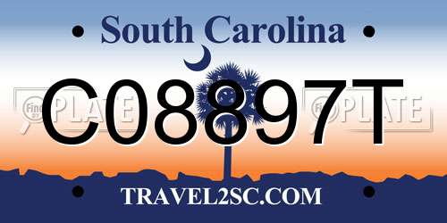 C08897T South Carolina License Plate