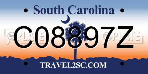 C08897Z South Carolina License Plate