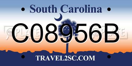 C08956B South Carolina License Plate