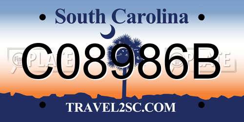 C08986B South Carolina License Plate