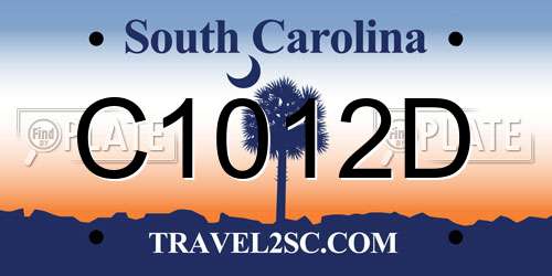 C1012D South Carolina License Plate