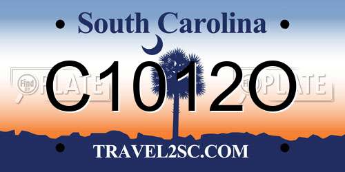 C1012O South Carolina License Plate