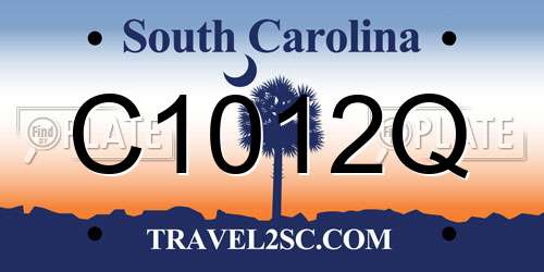 C1012Q South Carolina License Plate