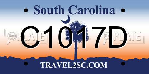 C1017D South Carolina License Plate