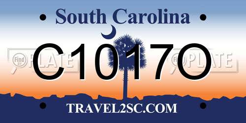 C1017O South Carolina License Plate