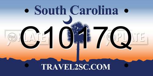 C1017Q South Carolina License Plate