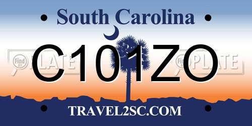 C101ZO South Carolina License Plate