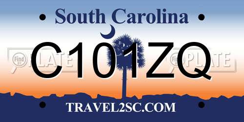 C101ZQ South Carolina License Plate