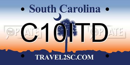 C10ITD South Carolina License Plate
