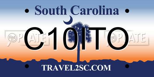 C10ITO South Carolina License Plate