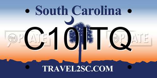 C10ITQ South Carolina License Plate