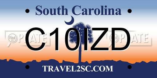 C10IZD South Carolina License Plate