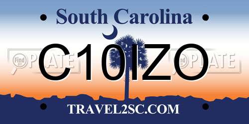 C10IZO South Carolina License Plate