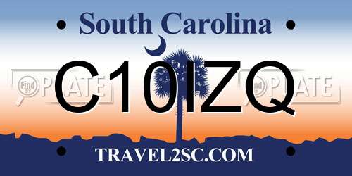 C10IZQ South Carolina License Plate